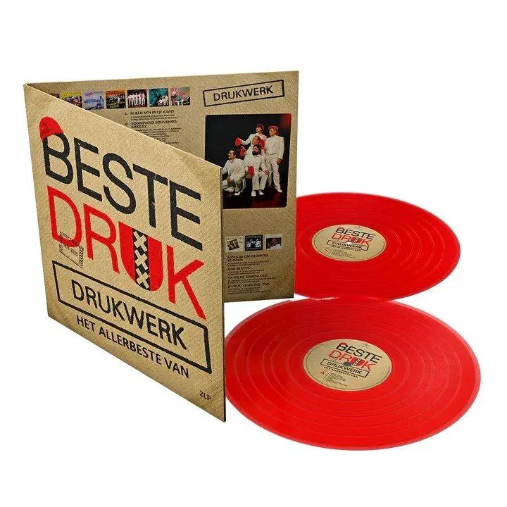 De onlangs uitgebrachte&nbsp;dubbel LP van Drukwerk met alle hits en singles.