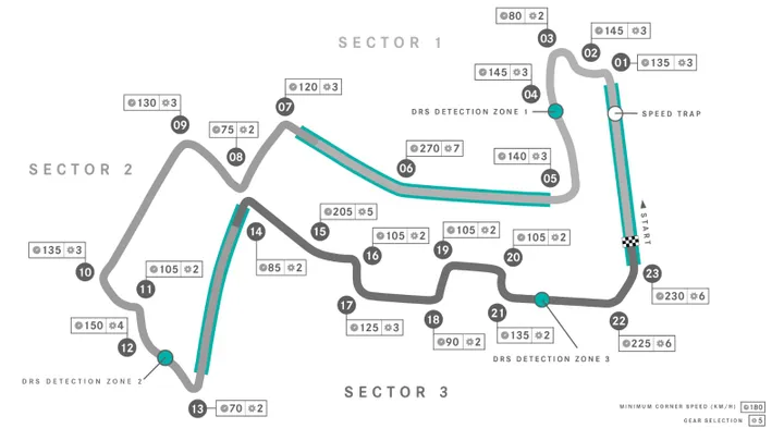 <i>Track map Marina Bay Street Circuit.&nbsp;</i>