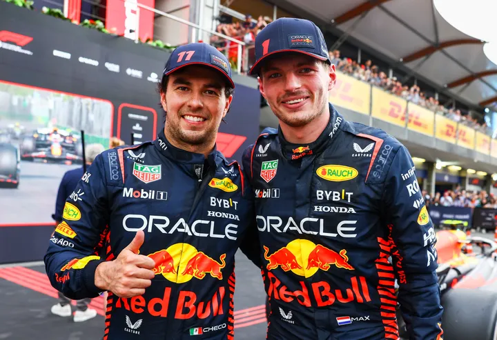 Pérez heeft het regelmatig lastig naast Verstappen, maar lijkt inmiddels de draad weer opgepakt te hebben. (Foto: Red Bull Content Pool)