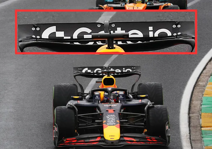 De vleugels van McLaren en Red Bull vergeleken. (Foto's: McLaren F1 Media, Red Bull Content Pool/Getty Images, Bron: F1Maximaal.nl)
