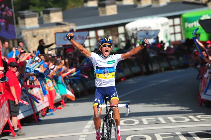 <i>An ultimate cry of relief from Contador after he finally lapped Rodriguez</i>.