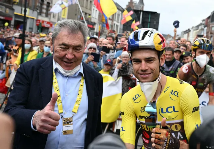 Eddy Merckx and Wout van Aert in the Tour de France