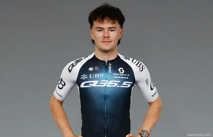 Joseph Pidcock in the kit of Q36.5 Pro Cycling