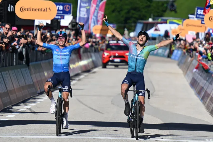 Fortunato scored a lot of mountain points and let Scaroni win the stage