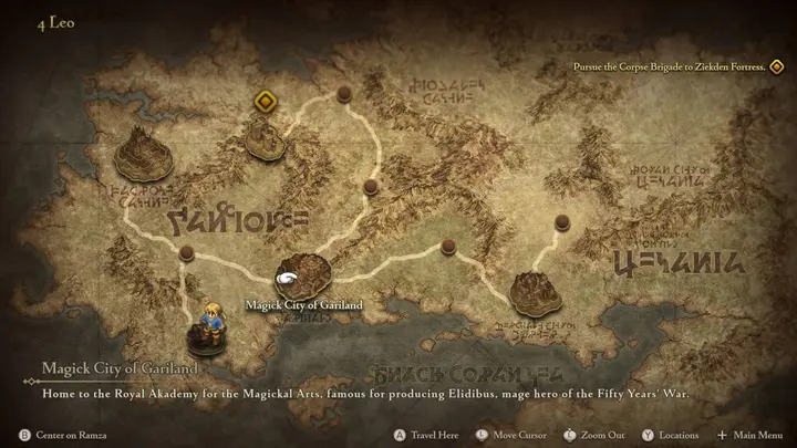 Final Fantasy Tactics the Ivalice Chronicles wereldmap