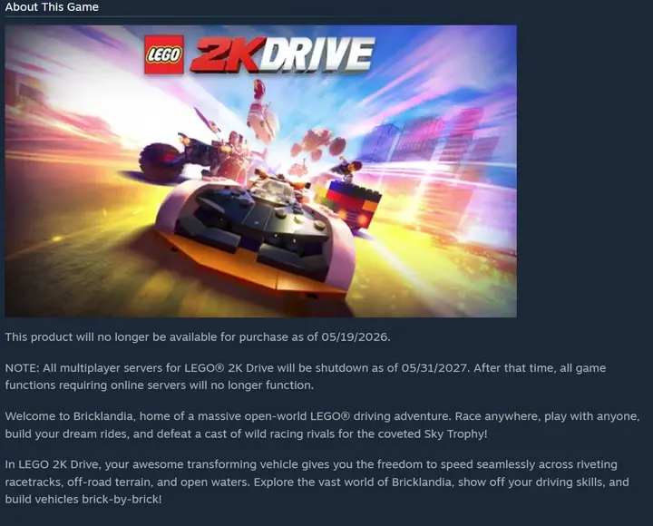 lego 2K Drive op Steam