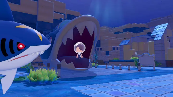 Pokémon Pokopia Bubbly Basin Sharpedo onderzeeër