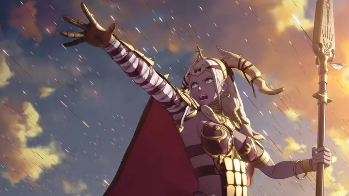 Fire Emblem Fortune's Weave Theodora geeft een bevel