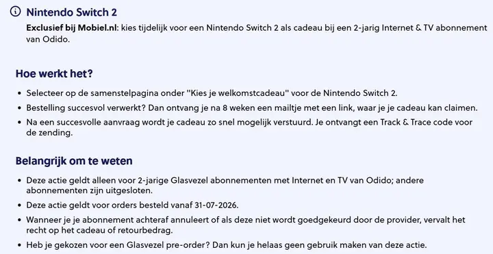 odido actie bij Mobiel.nl